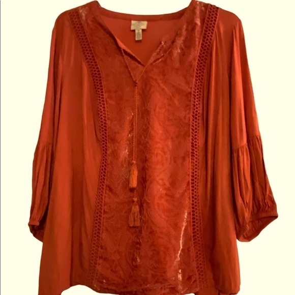 St. John's Bay Tops - Womens dress blouse with velvet accent